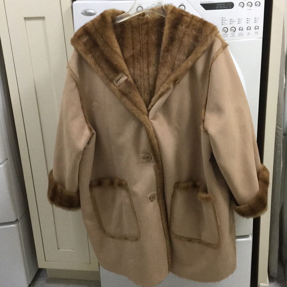 Jones n y coat.  Suede and fur. Reversible